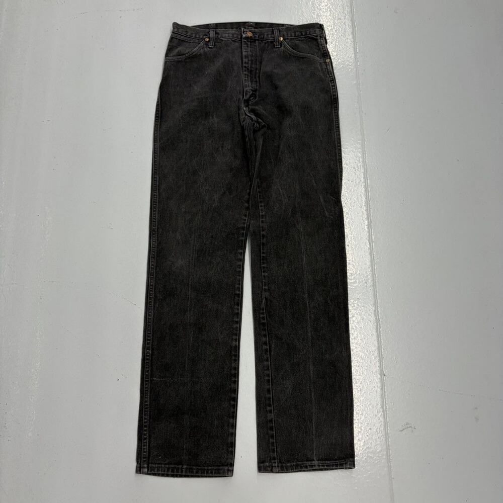Vintage 90s Wrangler Black Straight Leg Western Jeans 32x35